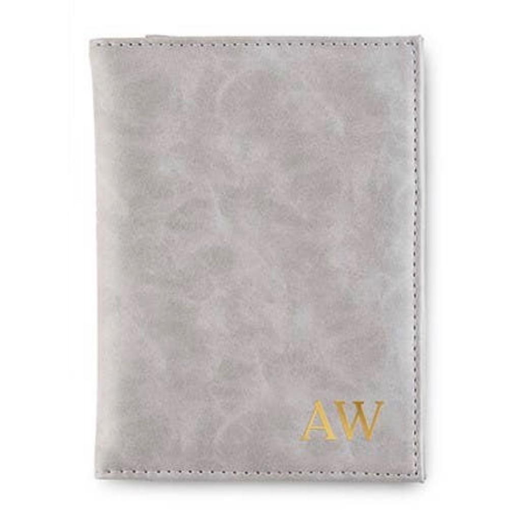 Passport Cover - Faux Leather Grey