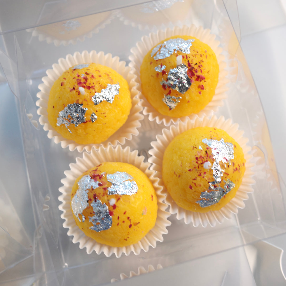 Yellow Ladoo Candle – Set of 4 | Handmade Soy Wax | Made in New York