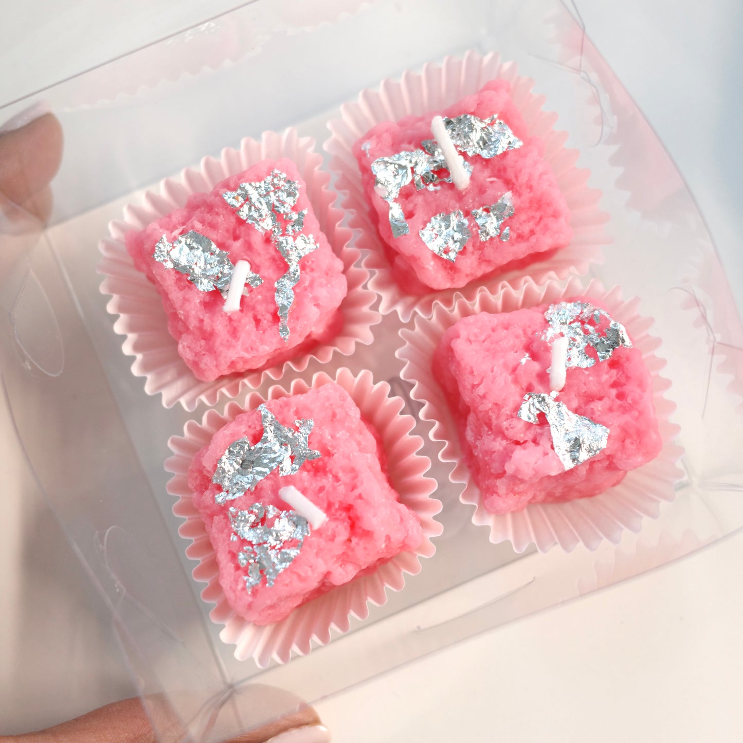 Pink Barfi Candle – Set of 4 | Handmade Soy Wax | Made in New York