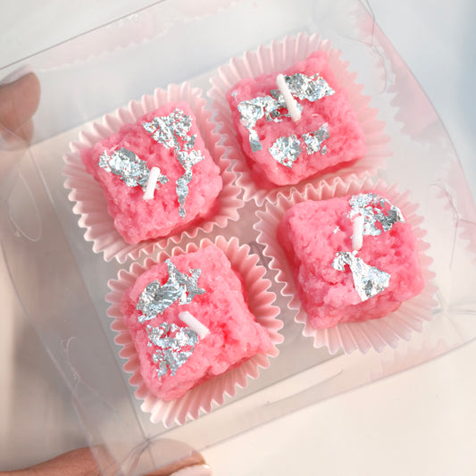 Pink Barfi Candle – Set of 4 | Handmade Soy Wax | Made in New York