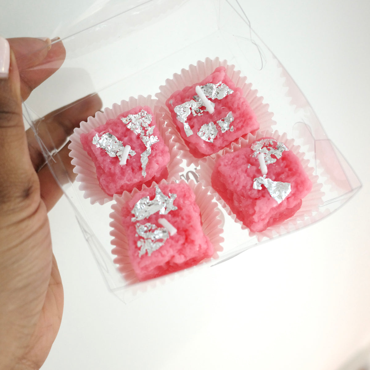 Pink Barfi Candle – Set of 4 | Handmade Soy Wax | Made in New York