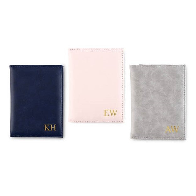 Passport Cover - Faux Leather Navy