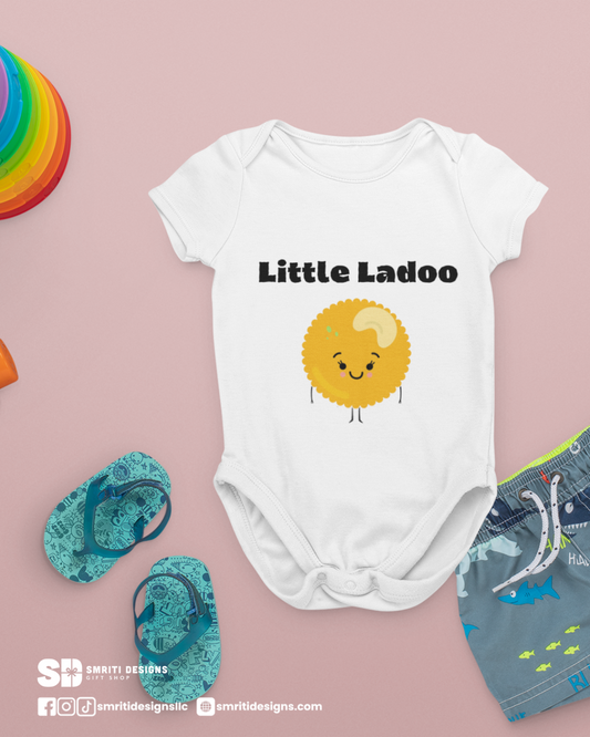"Little Ladoo" Baby Onesie - White
