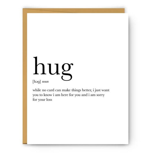 Hug Definition - Sympathy Card