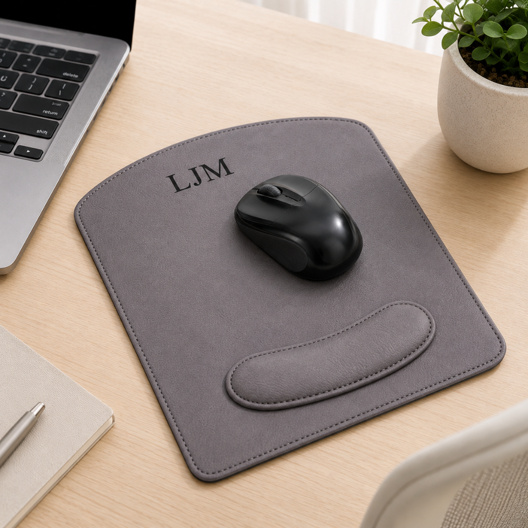Leatherette Mouse Pad Grey 9.75" X 8"