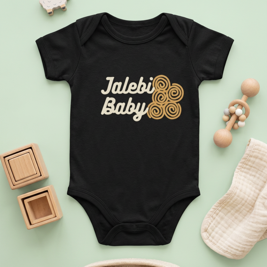 "Jalebi Baby" Baby Onesie - Black