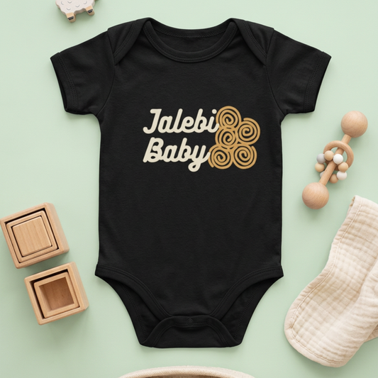 "Jalebi Baby" Baby Onesie - Black
