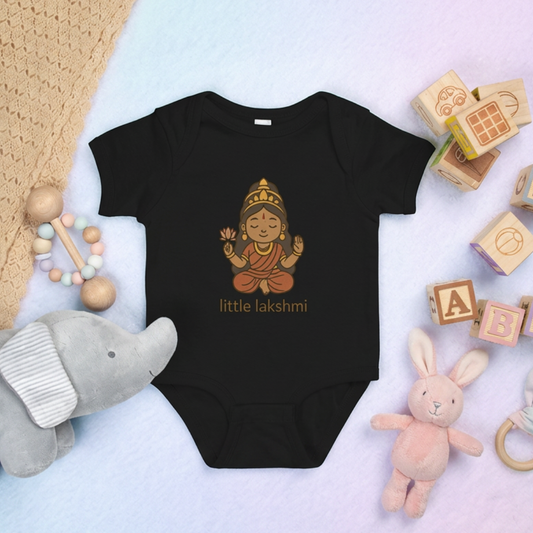 "Little Lakshmi" Baby Onesie - Black