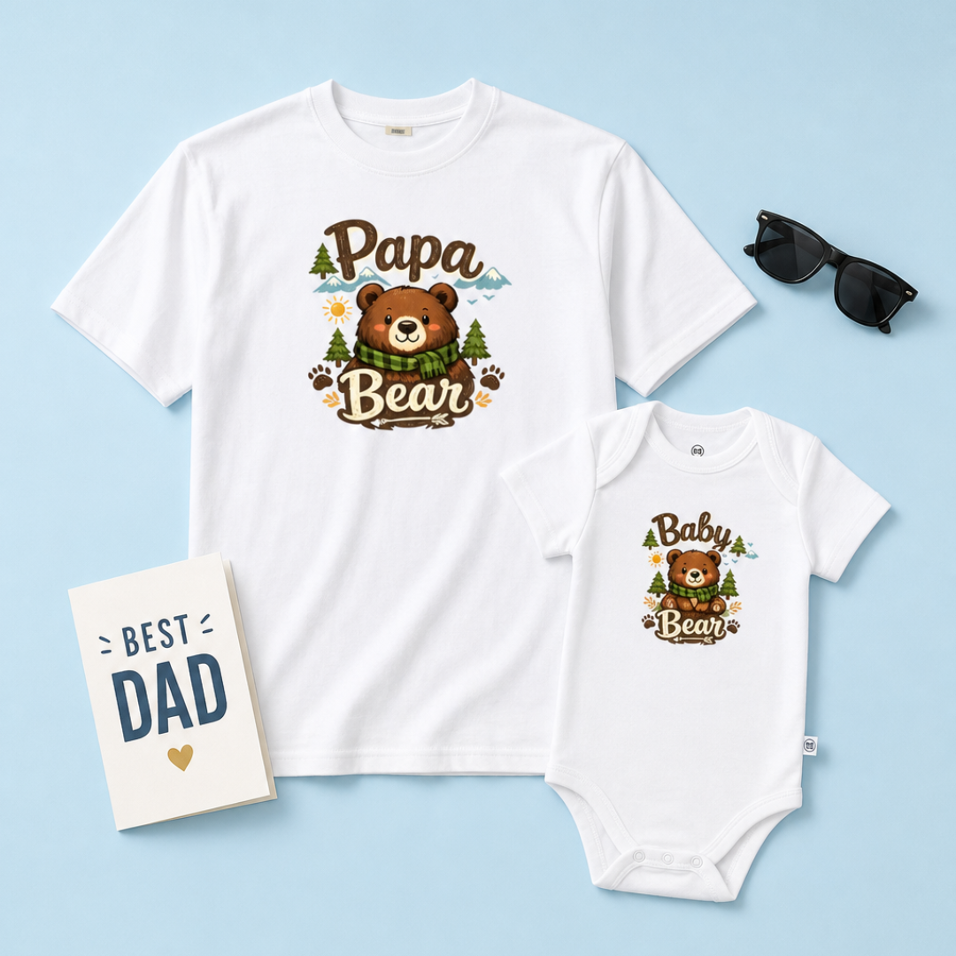 “Papa Bear & Baby Bear” Matching Father & Baby Duo Set