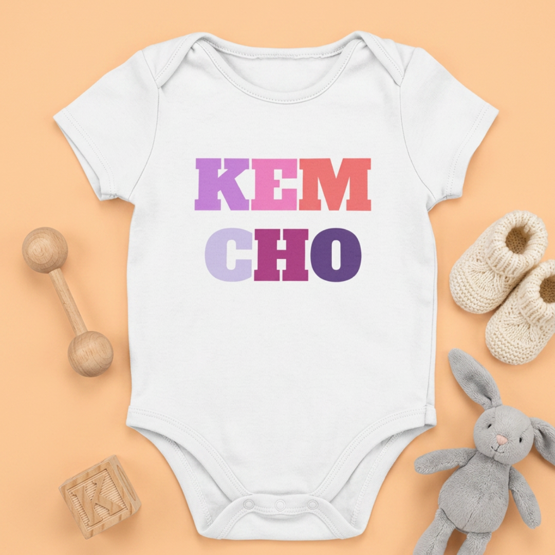 "Kem Cho" Baby Onesie - White