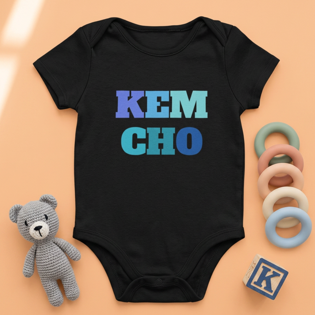 "Kem Cho" Baby Onesie - Black