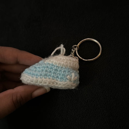 CraftTunnel Blue White Shoe Keychain