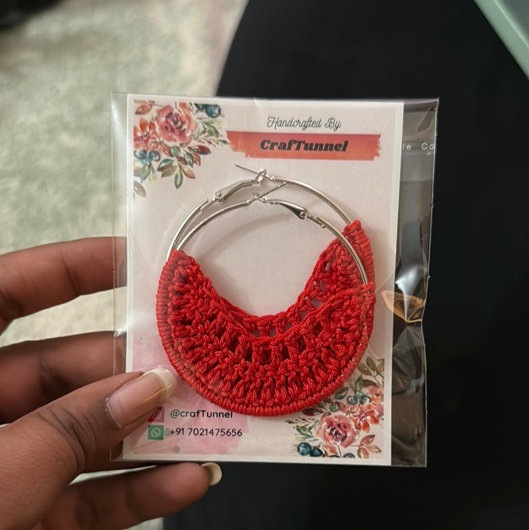 CraftTunnel Red Silver Hoops