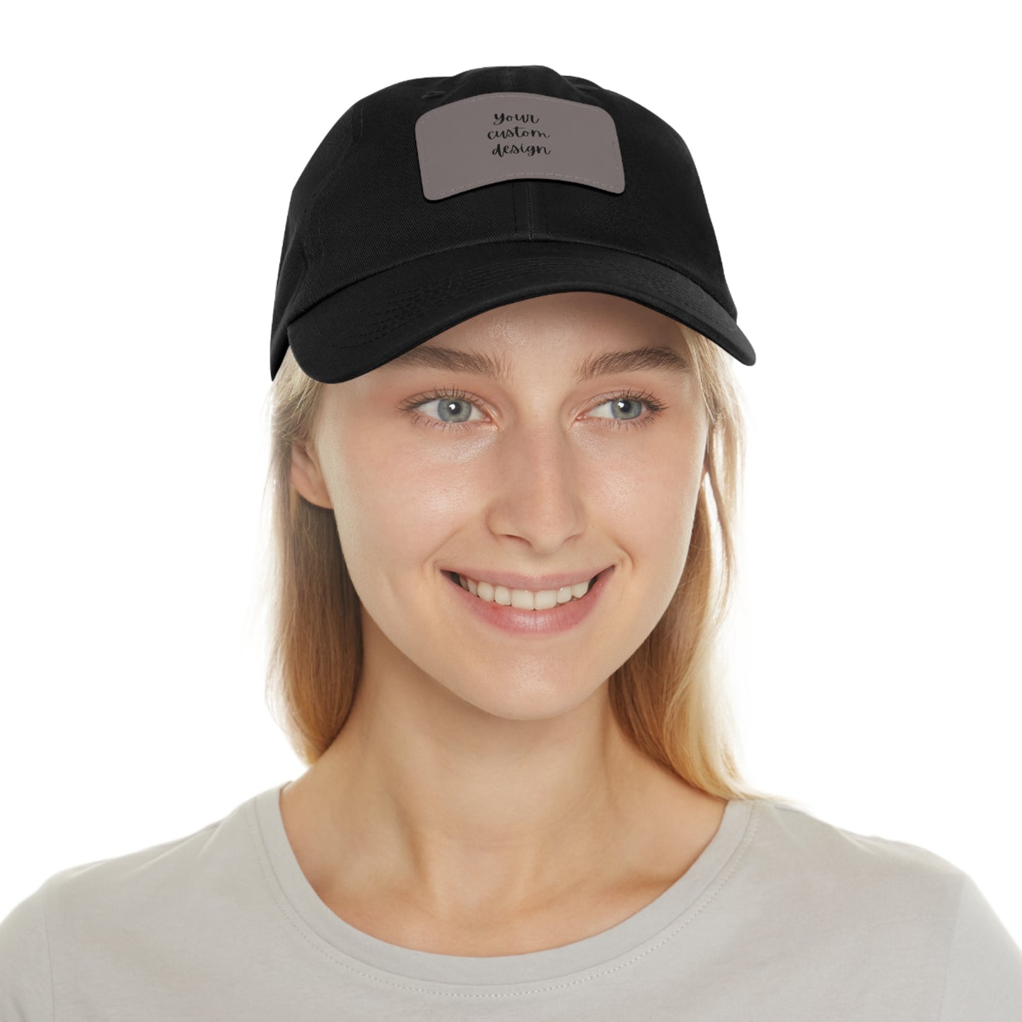 Your Custom Design on Hat with Leather Patch