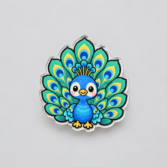 Peacock Acrylic Magnet 3"
