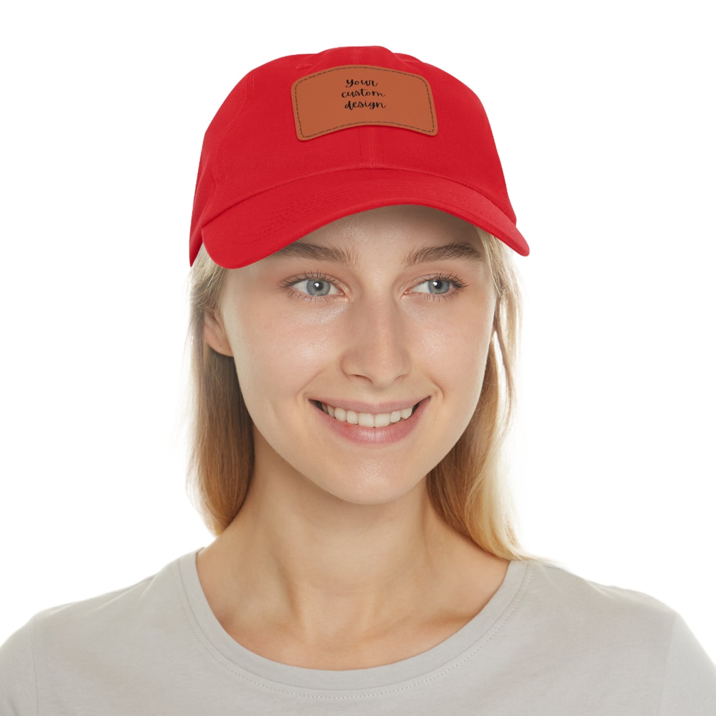 Your Custom Design on Hat with Leather Patch