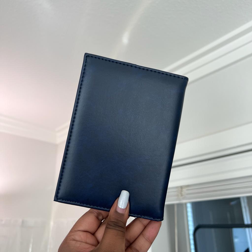 Passport Cover - Faux Leather Navy