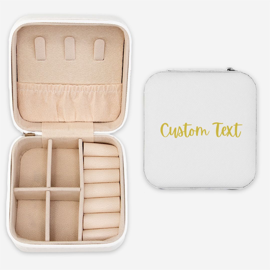 Custom Text Gold - Jewelry Travel Case