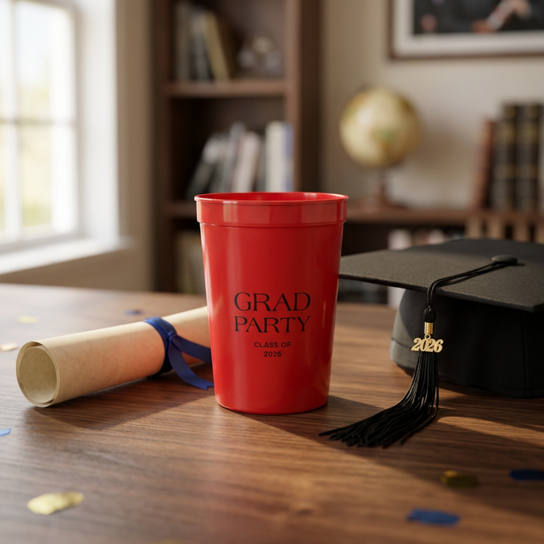Custom Graduation Stadium Cups - Set of 50