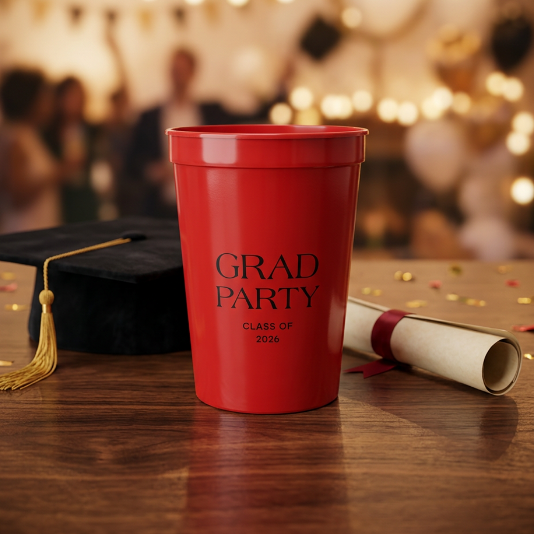 Custom Graduation Stadium Cups - Set of 50