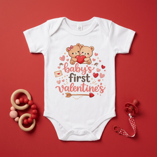 Baby's First Valentine's Baby Onesie (Newborn)