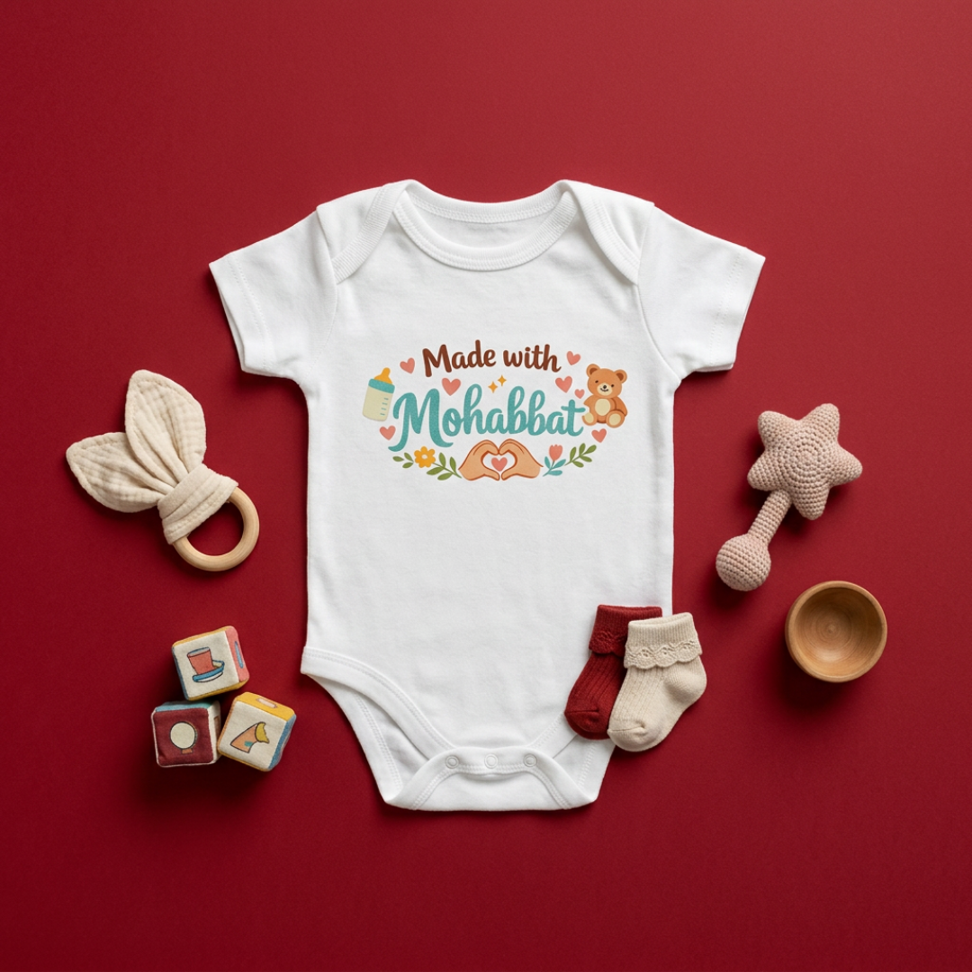 Made with Mohabbat Baby Onesie (Newborn)