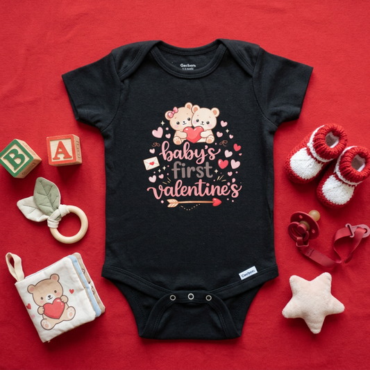 Baby's First Valentine's Baby Onesie (0-3 mo)
