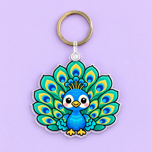 Peacock Acrylic Keychain 3"