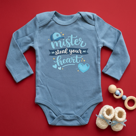 Mister Steal Your Heart Baby Onesie (0-3 mo)