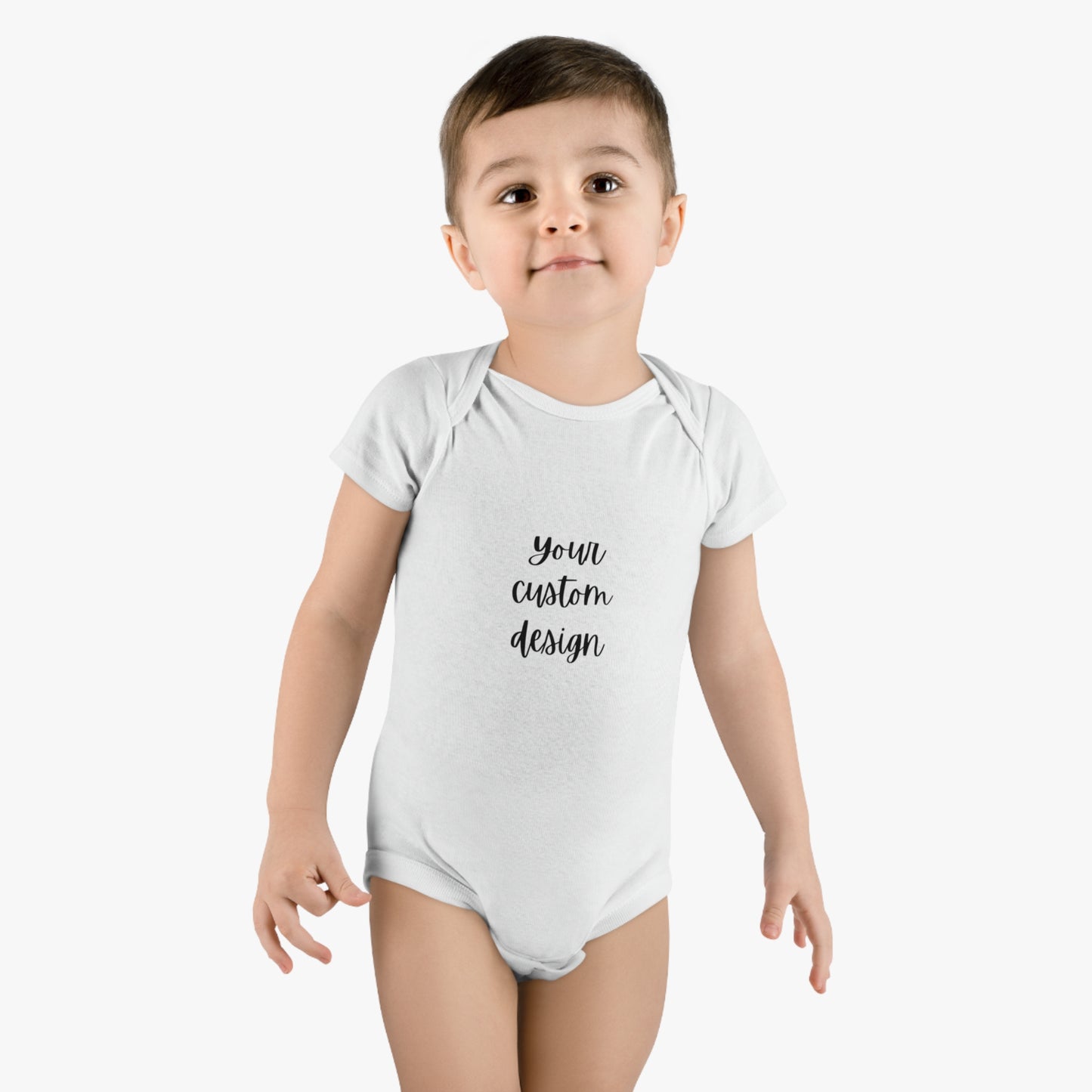 Your Custom Design on a Baby Short Sleeve Onesie