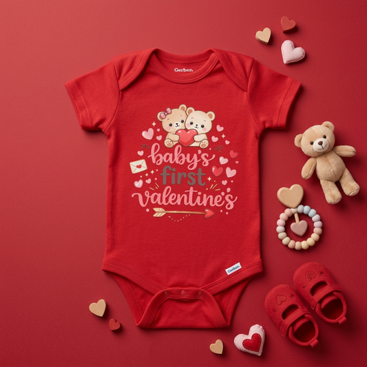 Baby's First Valentine's Baby Onesie (0-3 mo)