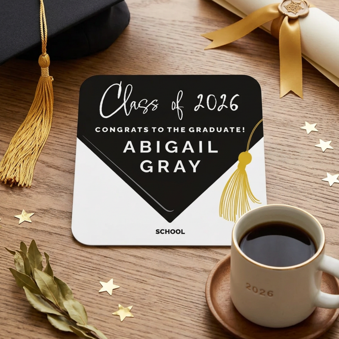 Custom Graduation Paper Coaster - Set of 20