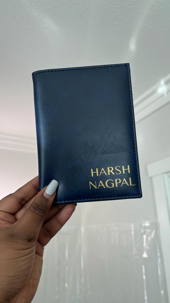 Passport Cover - Faux Leather Navy