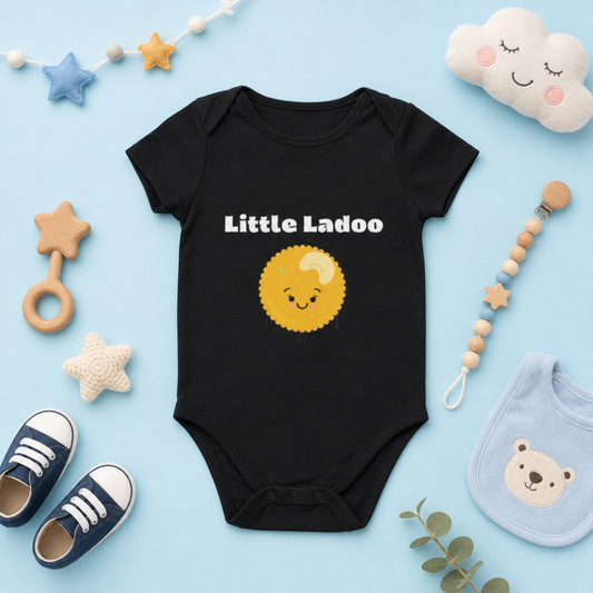 "Little Ladoo" Baby Onesie - Black