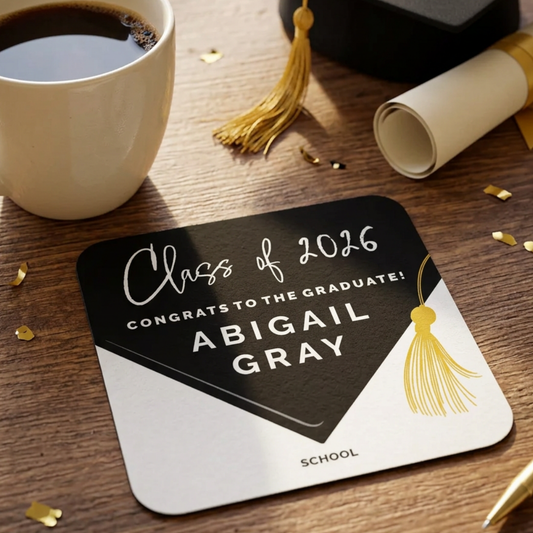 Custom Graduation Paper Coaster - Set of 20
