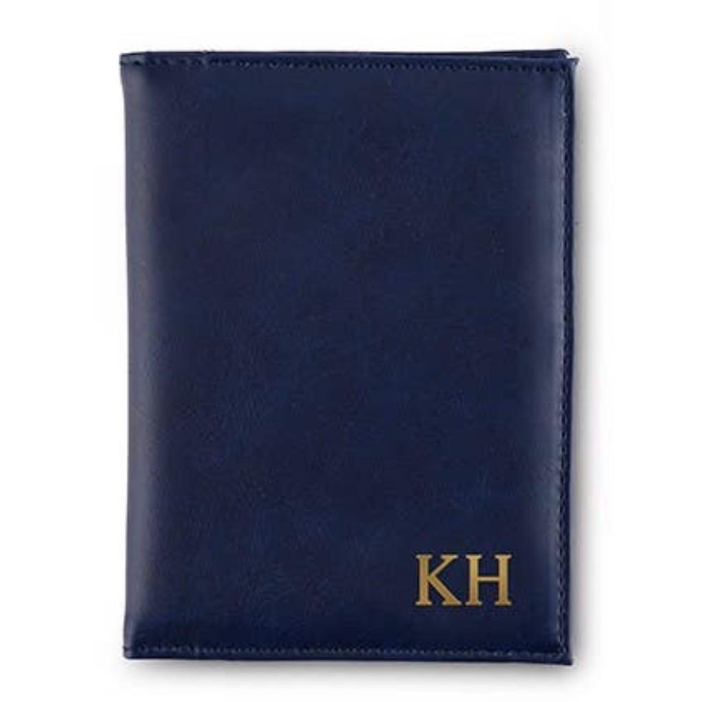 Passport Cover - Faux Leather Navy