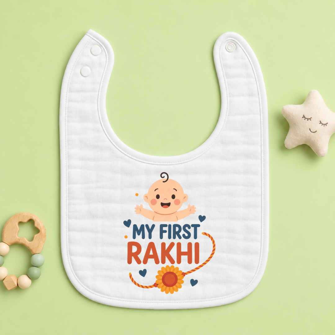 “My First Rakhi” Baby Bib