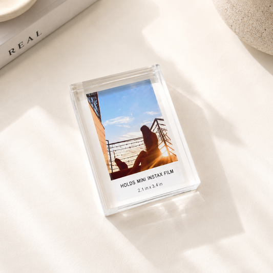 CUSTOM INSTAX PRINT Inside Clear Acrylic Frame Stand White