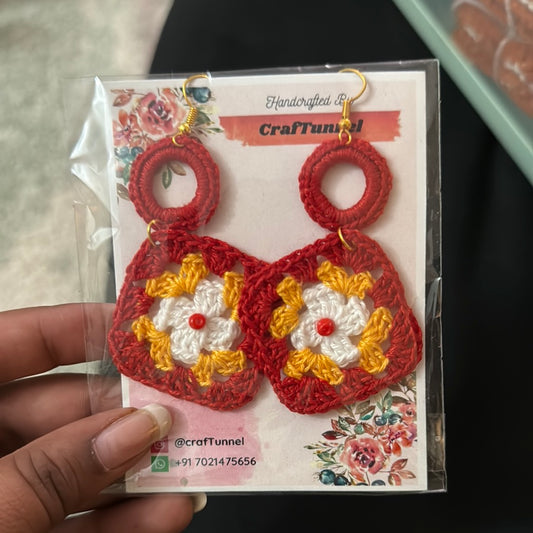 CraftTunnel Red Yellow Earrings