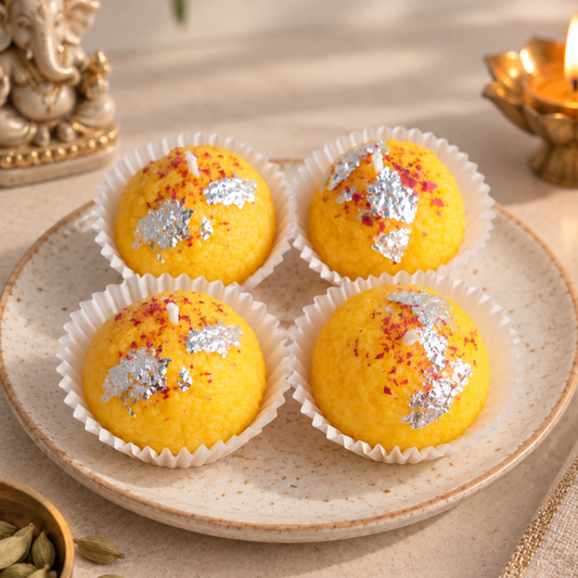 Yellow Ladoo Candle – Set of 4 | Handmade Soy Wax | Made in New York
