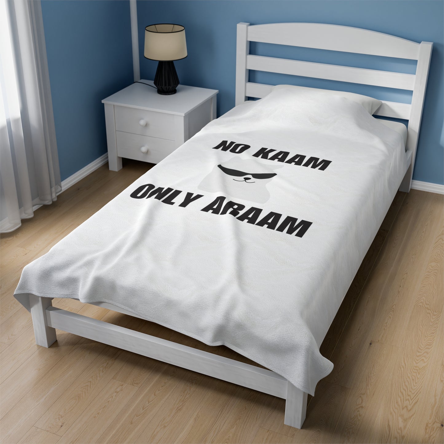 No Kaam Only Araam Velveteen Plush Blanket
