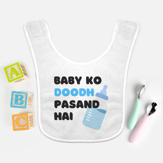 "Baby Ko Doodh Pasand Hai" Baby Bib
