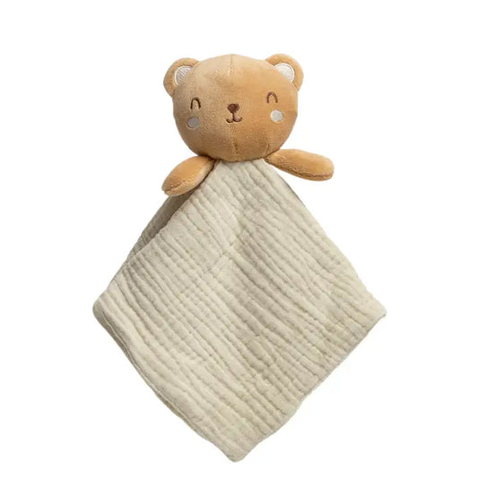 Bear Snuggle Blanket, Organic Cotton Muslin Lovey