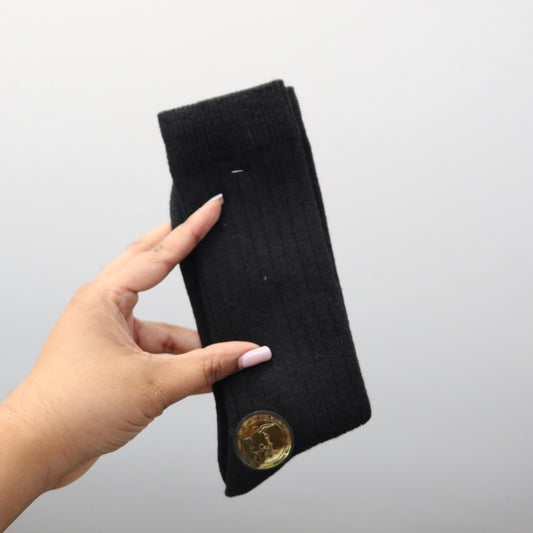 Men's 100% Cashmere Wool Sock, Men's Cashmere Socks - Black
