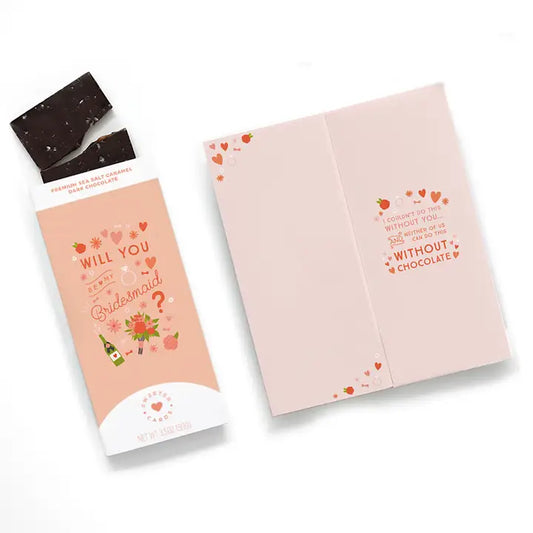 Bridesmaid Proposal Greeting Card with Chocolate Bar Inside