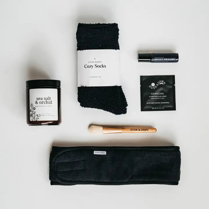 Calm & Cozy Gift Basket - Charcoal