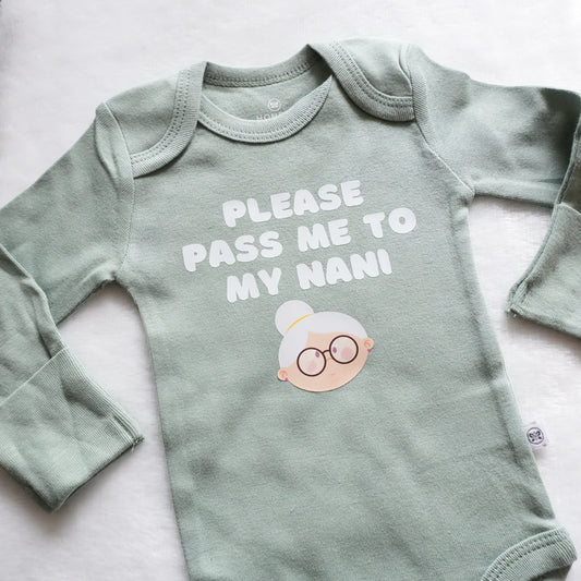 Please Pass Me To My Nani Baby Onesie (0-3 mo)