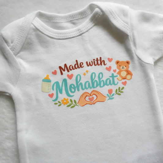 Made with Mohabbat Baby Onesie (newborn)