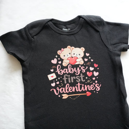 Baby's First Valentine's Baby Onesie (0-3 mo)