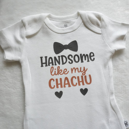 Handsome Like My Chachu Baby Onesie (0-3 mo)